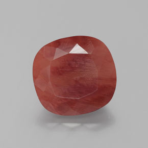 2.46캐럿 천연 허니 레드 안데신 라브라도라이트, 쿠션 컷, 8.8×8.4 mm, 투명한