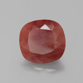 2.46캐럿 천연 허니 레드 안데신 라브라도라이트, 쿠션 컷, 8.8×8.4 mm, 투명한
