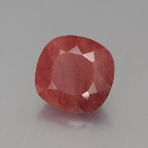 2.38캐럿 천연 허니 레드 안데신 라브라도라이트, 쿠션 컷, 8.5×8.3 mm, 투명한