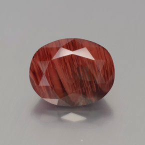 2.60캐럿 천연 허니 레드 안데신 라브라도라이트, 타원형 컷, 10×7.9 mm, 투명한