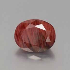 2.60캐럿 천연 허니 레드 안데신 라브라도라이트, 타원형 컷, 10×7.9 mm, 투명한