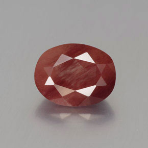 1.96캐럿 천연 허니 레드 안데신 라브라도라이트, 타원형 컷, 9.1×7.1 mm, 투명한
