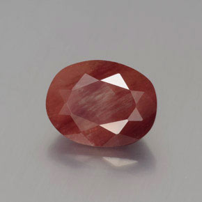 1.96캐럿 천연 허니 레드 안데신 라브라도라이트, 타원형 컷, 9.1×7.1 mm, 투명한