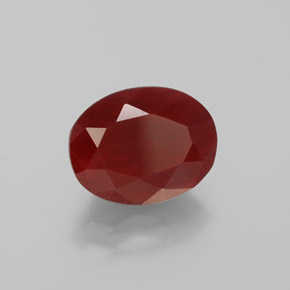 2.10캐럿 천연 허니 레드 안데신 라브라도라이트, 타원형 컷, 9.3×7.4 mm, 투명한