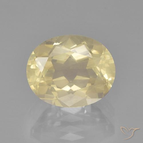 3.86ct 자연스러운 연노랑 안데신 래브라도라이트, 타원형, 투명한