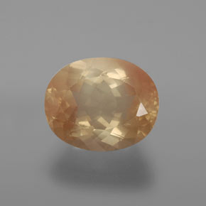 4.39캐럿 천연 허니 오렌지 안데신 래브라도라이트, 타원형 컷, 투명한