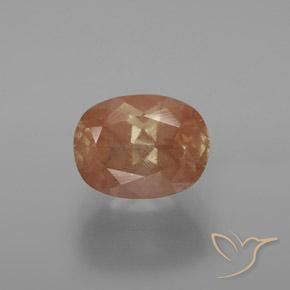 3.54ct 자연스러운 자몽 오렌지 안데신 래브라도라이트, 타원형, 투명한
