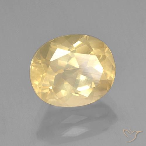 3.83캐럿 천연 라이트 옐로우 안데신 라브라도라이트, 타원형 컷, 10.9×9.2 mm, 투명한