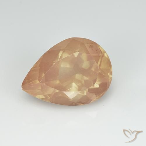 3.31ct 자연스러운 라이트 오렌지 안데신 래브라도라이트, 배 모양, 투명한