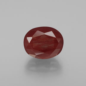 4.09캐럿 천연 허니 레드 안데신 래브라도라이트, 타원형 컷, 투명한