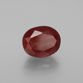 4.09캐럿 천연 허니 레드 안데신 래브라도라이트, 타원형 컷, 투명한