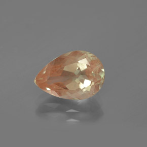 2.09캐럿 천연 허니 오렌지 안데신 라브라도라이트, 배 모양, 10.5×7.3 mm, 투명한