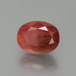 1.81캐럿 천연 허니 레드 안데신 라브라도라이트, 타원형 컷, 8.9×6.9 mm, 투명한