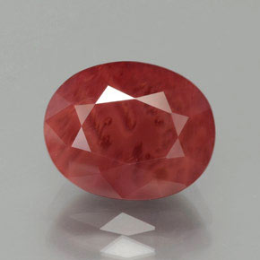 3.37캐럿 천연 허니 레드 안데신 라브라도라이트, 타원형 컷, 10.8×8.7 mm, 투명한