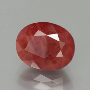 3.37캐럿 천연 허니 레드 안데신 라브라도라이트, 타원형 컷, 10.8×8.7 mm, 투명한