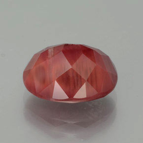 3.37캐럿 천연 허니 레드 안데신 라브라도라이트, 타원형 컷, 10.8×8.7 mm, 투명한