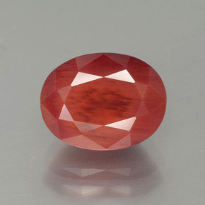 2.53캐럿 천연 허니 레드 안데신 라브라도라이트, 타원형 컷, 9.9×7.6 mm, 투명한