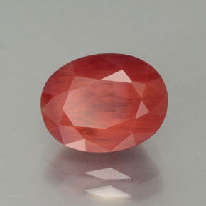 2.53캐럿 천연 허니 레드 안데신 라브라도라이트, 타원형 컷, 9.9×7.6 mm, 투명한