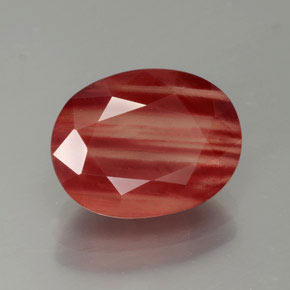 4.09캐럿 천연 허니 레드 안데신 라브라도라이트, 투명한, 12.1×9.3 mm, 투명/반투명