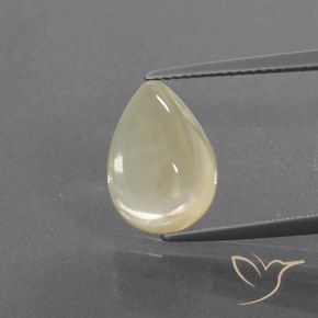 5.25ct 자연스러운 크림 안데신 래브라도라이트, 배 모양, 투명한