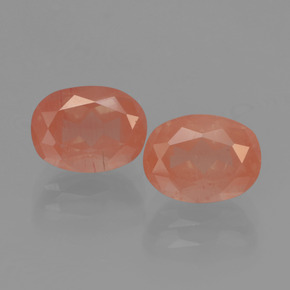 캐럿 천연 허니 레드 안데신 라브라도라이트 보석, 타원형 컷, 8.2×6.1 mm, 투명한