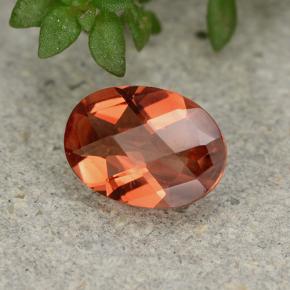 0.66캐럿 천연 허니 오렌지 안데신 라브라도라이트, 타원형 컷, VVS
