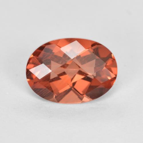 0.72캐럿 천연 오렌지 레드 안데신 라브라도라이트, 타원형 컷, 7.2×5.2 mm, VVS-VS