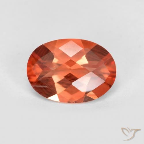 0.66캐럿 천연 미디엄 레드 안데신 라브라도라이트, 타원형 컷, 7.1×5.1 mm, VVS-VS