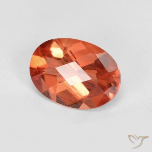 0.66캐럿 천연 미디엄 레드 안데신 라브라도라이트, 타원형 컷, 7.1×5.1 mm, VVS-VS