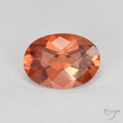 0.72캐럿 천연 미디엄 레드 안데신 라브라도라이트, 타원형 컷, 7.1×5.1 mm, VVS-VS