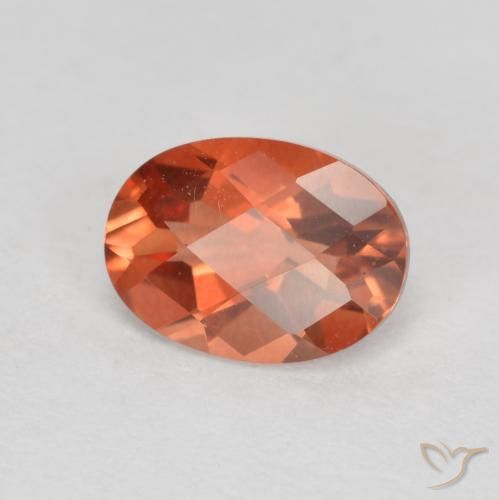 0.72캐럿 천연 미디엄 레드 안데신 라브라도라이트, 타원형 컷, 7.1×5.1 mm, VVS-VS