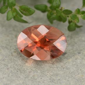 0.69캐럿 천연 허니 오렌지 안데신 라브라도라이트, 타원형 컷, 7×5.1 mm, VVS