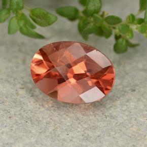 0.69캐럿 천연 허니 오렌지 안데신 라브라도라이트, 타원형 컷, 7×5.1 mm, VVS