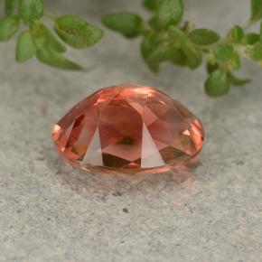 0.69캐럿 천연 허니 오렌지 안데신 라브라도라이트, 타원형 컷, 7×5.1 mm, VVS