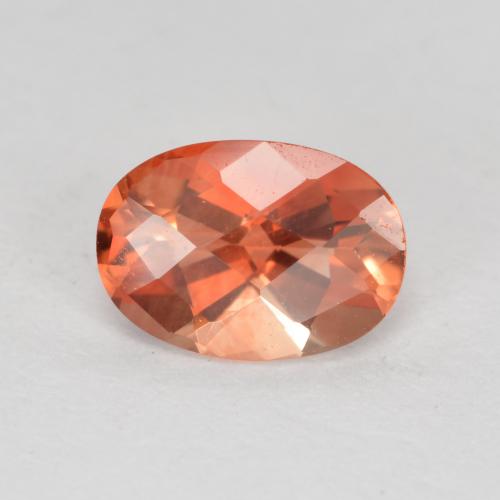 0.70캐럿 천연 오렌지 레드 안데신 라브라도라이트, 타원형 컷, 7.1×5 mm, VVS