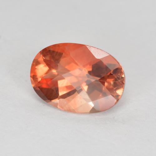 0.70캐럿 천연 오렌지 레드 안데신 라브라도라이트, 타원형 컷, 7.1×5 mm, VVS