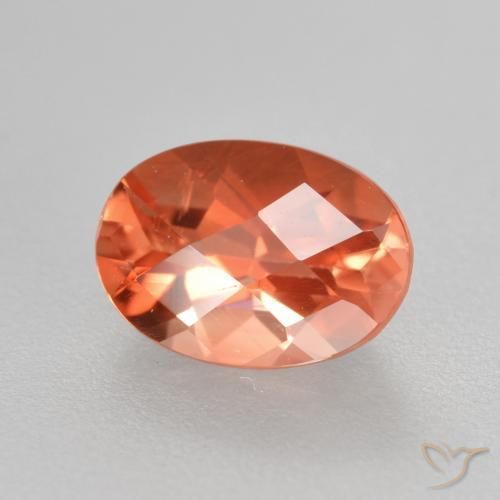 0.75캐럿 천연 미디엄 레드 안데신 라브라도라이트, 타원형 컷, 7.1×5 mm, VVS-VS