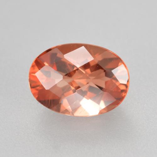 0.72캐럿 천연 오렌지 레드 안데신 라브라도라이트, 타원형 컷, 7×5.1 mm, VVS-VS