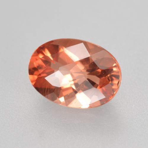 0.72캐럿 천연 오렌지 레드 안데신 라브라도라이트, 타원형 컷, 7×5.1 mm, VVS-VS
