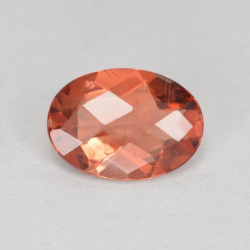 0.65캐럿 천연 오렌지 레드 안데신 라브라도라이트, 타원형 컷, 7.1×5.1 mm, VVS