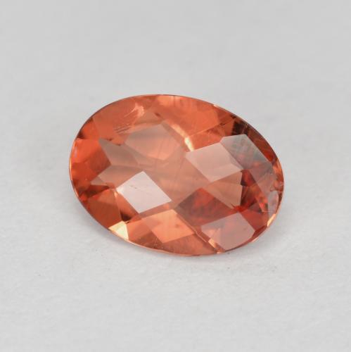 0.65캐럿 천연 오렌지 레드 안데신 라브라도라이트, 타원형 컷, 7.1×5.1 mm, VVS