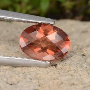 0.74캐럿 천연 허니 오렌지 안데신 라브라도라이트, 타원형 컷, 7.2×5.2 mm, VVS