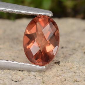 0.74캐럿 천연 허니 오렌지 안데신 라브라도라이트, 타원형 컷, 7.2×5.2 mm, VVS