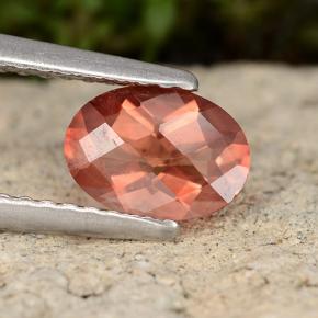 0.72캐럿 천연 허니 오렌지 안데신 라브라도라이트, 타원형 컷, 7.2×5.2 mm, VVS