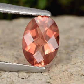 0.72캐럿 천연 허니 오렌지 안데신 라브라도라이트, 타원형 컷, 7.2×5.2 mm, VVS