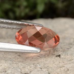 0.72캐럿 천연 허니 오렌지 안데신 라브라도라이트, 타원형 컷, 7.2×5.2 mm, VVS