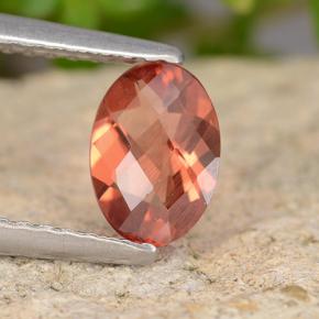 0.60캐럿 천연 미디엄 레드 안데신 라브라도라이트, 타원형 컷, 7×5 mm, VVS-VS