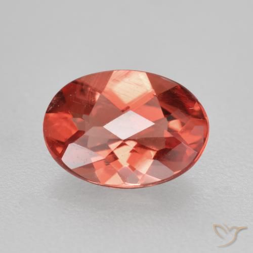 0.66캐럿 천연 미디엄 레드 안데신 라브라도라이트, 타원형 컷, 7.1×5.2 mm, VVS-VS
