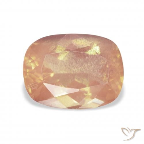3.81ct 자연스러운 라이트 오렌지 안데신 래브라도라이트, 방석, 투명한