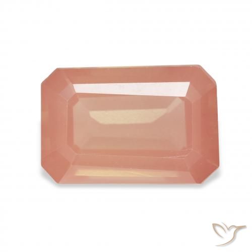 4.36ct 자연스러운 붉은 오렌지 안데신 래브라도라이트, 에메랄드 컷, 투명한